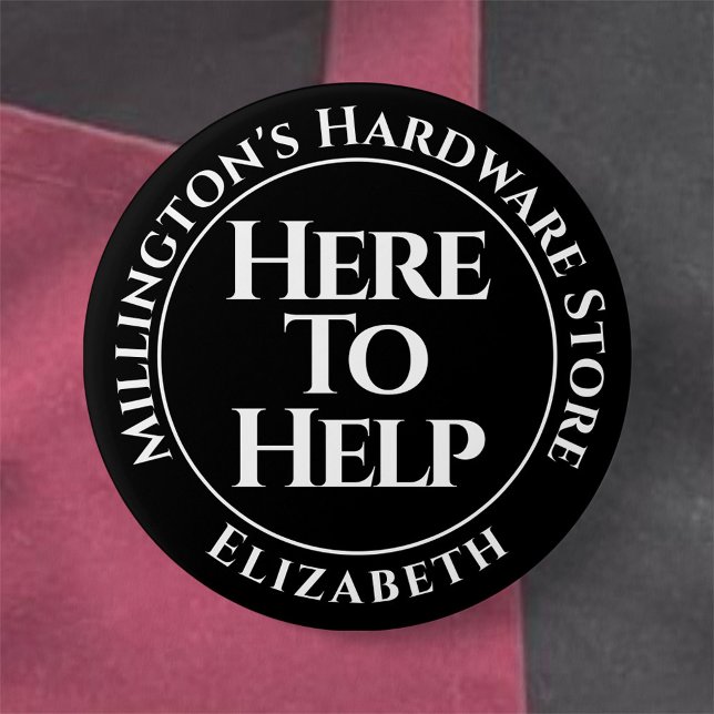 Shop Staff Here to Help Button Badge (Creator Uploaded)