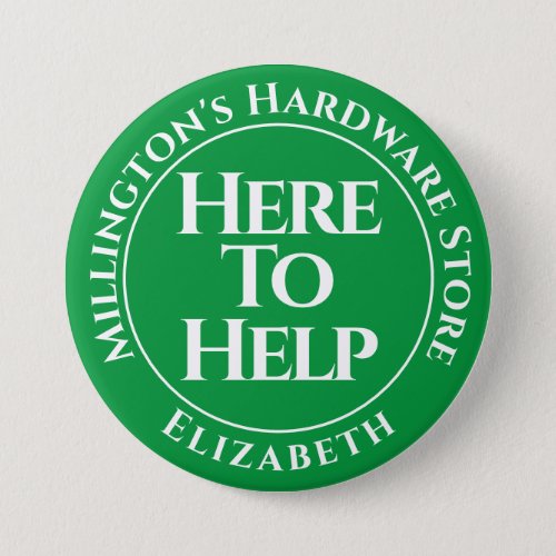 Shop Staff Here to Help Button Badge