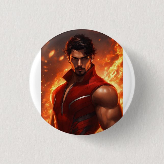 Shop Superhero League Printed button. Button (Front)