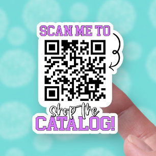 Shop The Catalog Purple QR Code Small Business Sticker