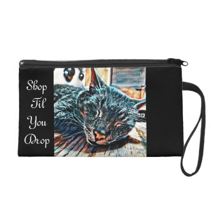 Shop Til You Drop Cat Wristlet