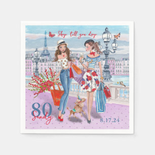 Shop 'till you drop 80th Birthday Party Napkins
