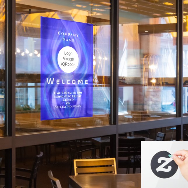 Shop Welcome Logo Marine  Window Cling (Restaurant Window)