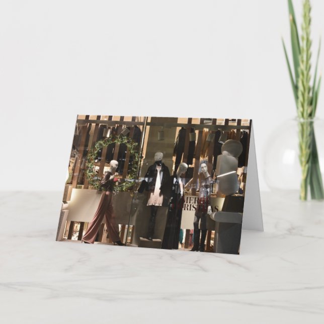 Shop Window London UK Christmas Festive Season Card (Front)