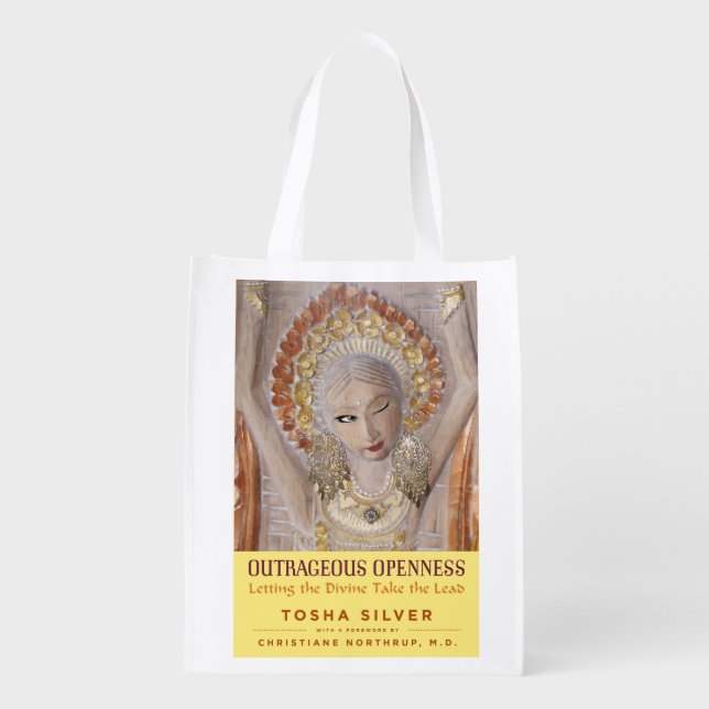 Shop with Outrageous Openness! Grocery Bag (Back)