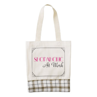 Shopaholic At Work Sign Zazzle HEART Tote Bag