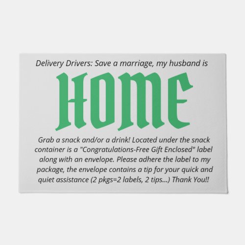 Shopaholic Delivery Driver Help Doormat