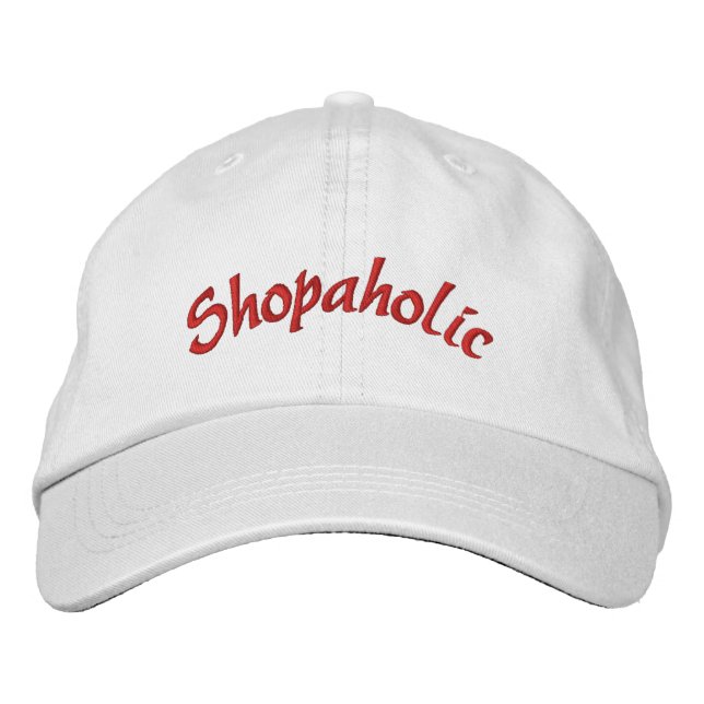 Shopaholic Funny Embroidered Baseball Cap (Front)