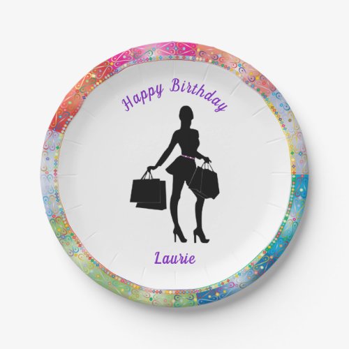 Shopaholic Glam Birthday Paper Plates