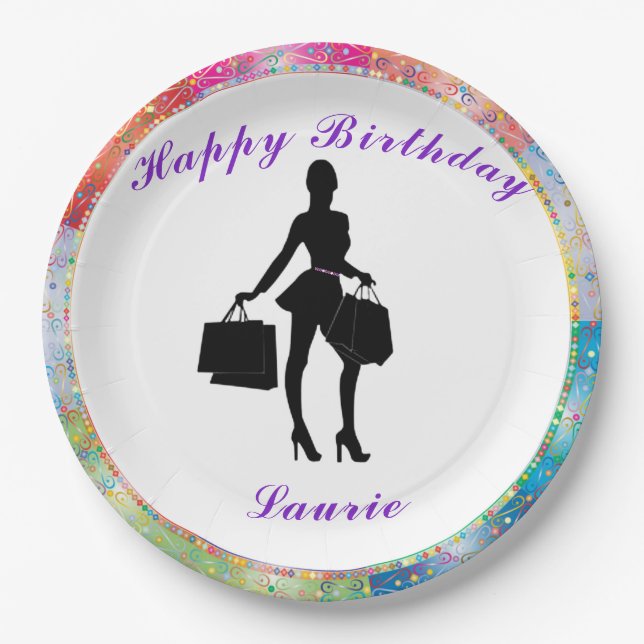 Shopaholic Glam   Paper Plates (Front)