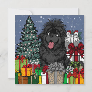 Shopaholic Newfoundland Crazy Christmas Present Holiday Card