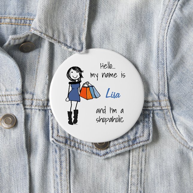 Shopaholic Sisterhood Badge Button (In Situ)
