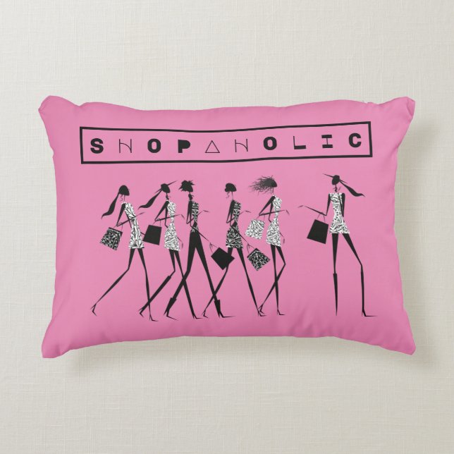 Shopaholic Throw Pillow (Front)
