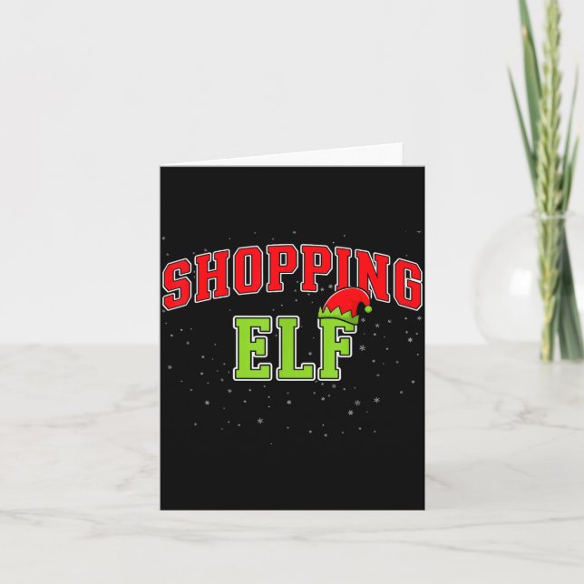 Shopng Elf Christmas Family Matching Group Xmas Sh Card (Front)