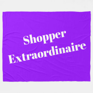 SHOPPER EXTRAORDINAIRE Bright Purple Background Fleece Blanket