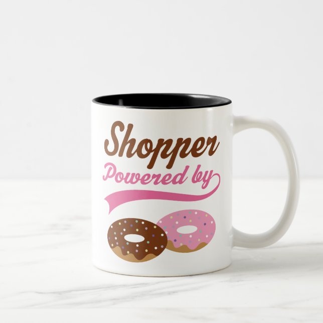 Shopper Funny Gift Two-Tone Coffee Mug (Right)