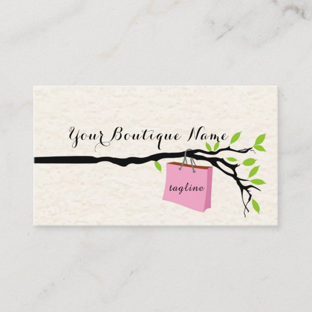 shopping bag, boutique l business card design (Front)