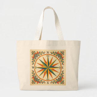 Shopping bag with a compass rose