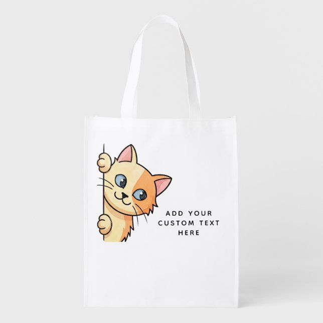 Shopping bag with a cute cat  (Front)