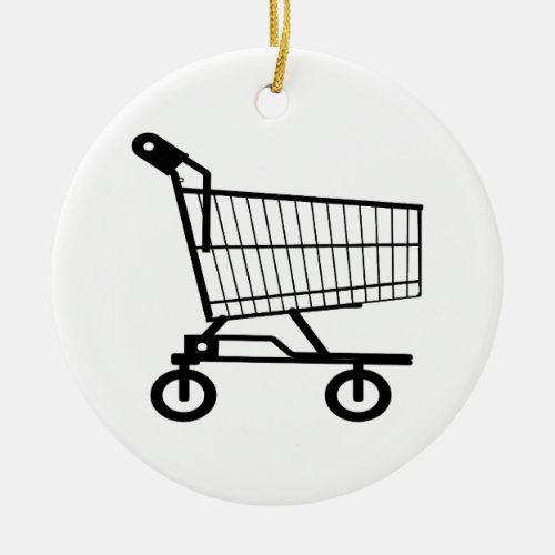 Shopping Cart Ceramic Ornament