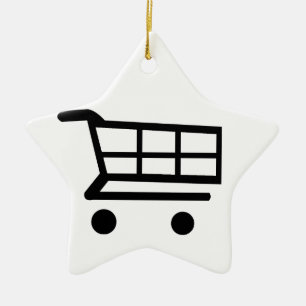Shopping Cart Ceramic Ornament