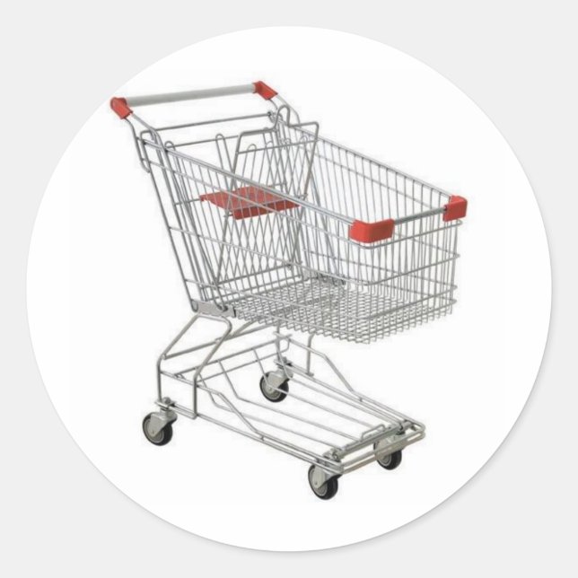 shopping-cart classic round sticker (Front)
