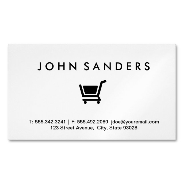 Shopping Cart / E commerce Business Card Magnet (Front)