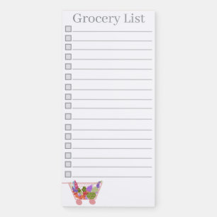 Shopping cart grocery list magnetic notepad
