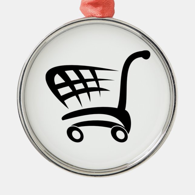 Shopping Cart Metal Ornament (Front)