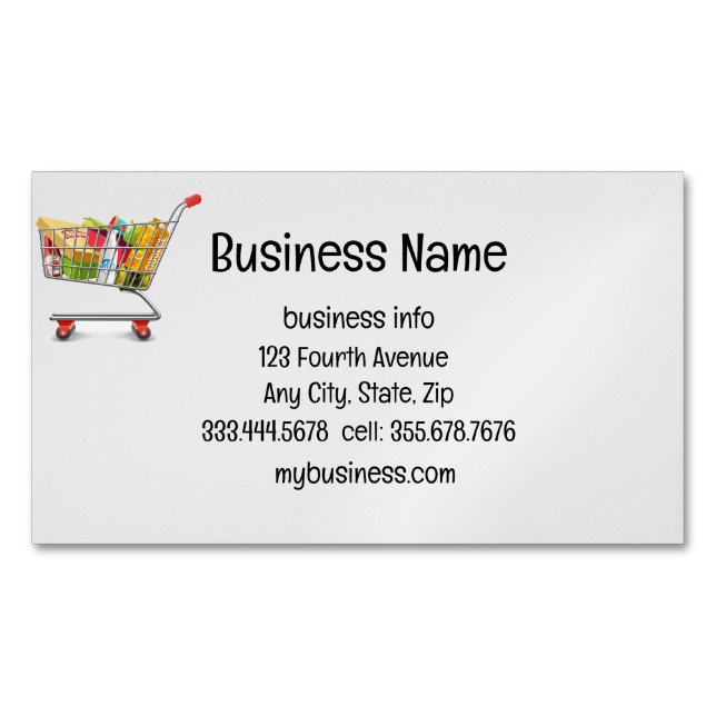Shopping Cart Personal Shopper Service Business Card Magnet (Front)