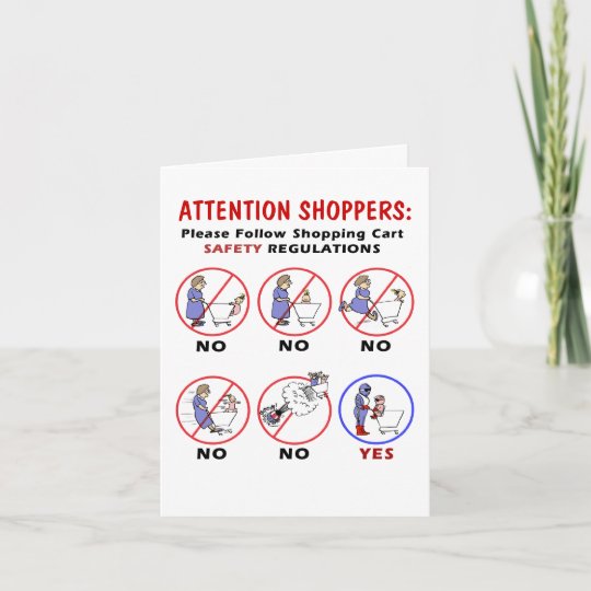 Shopping Cart Safety Regulations Happy Birthday Card