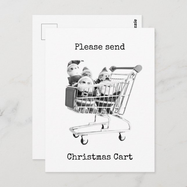 Shopping Cart Santa Postcard (Front/Back)