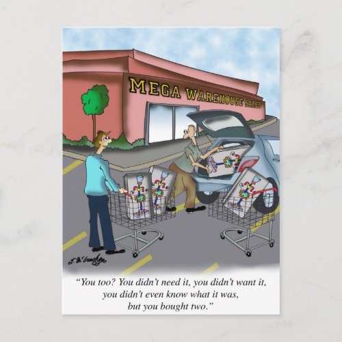 Shopping Cartoon 9392 Postcard