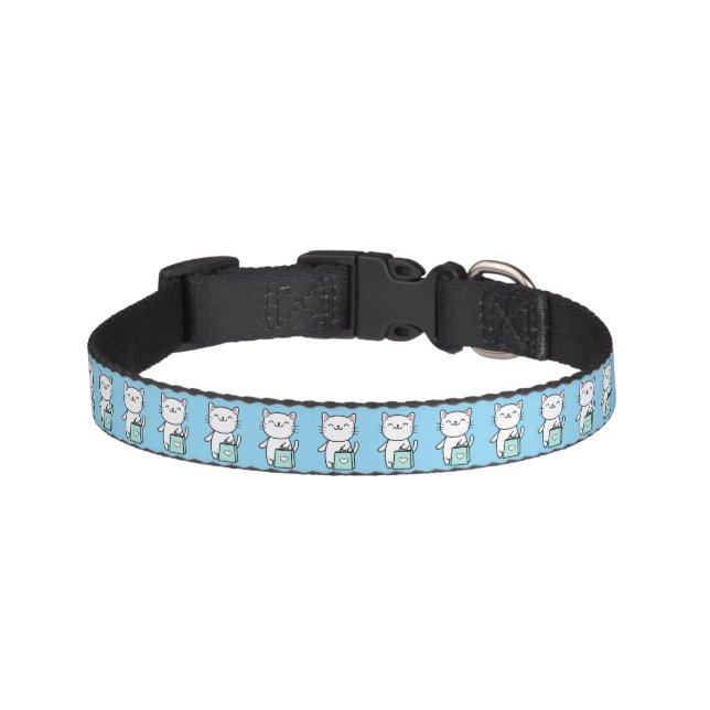 Shopping Cat Pesonalized  Pet Collar (Front)