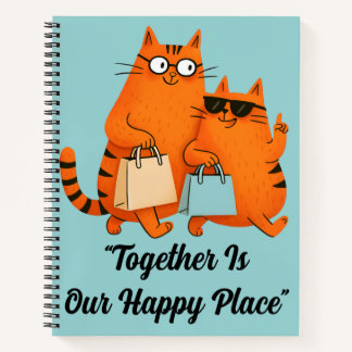 Shopping Day Cat Love Spiral Notebook