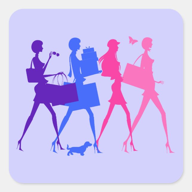 Shopping Divas Square Sticker (Front)