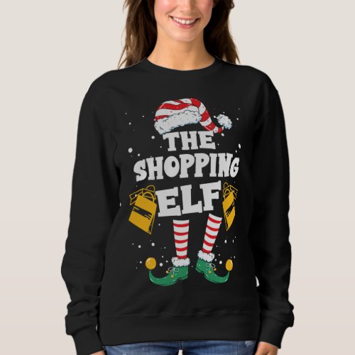Shopping Elf Family Matching Christmas Pajama Sweatshirt