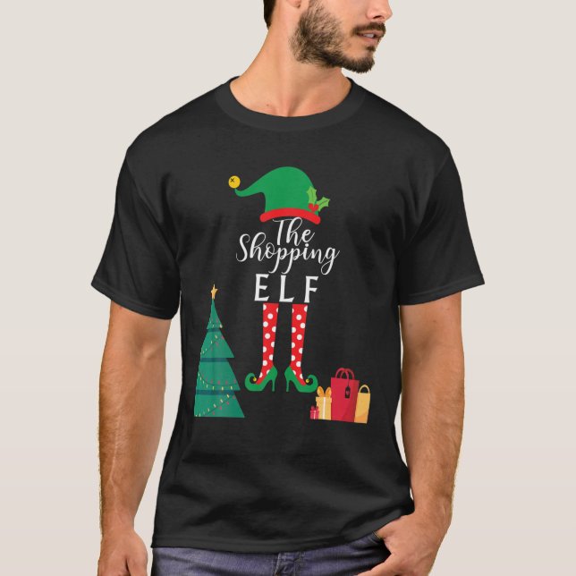 Shopping Elf Group Matching Family Christmas Gift  T-Shirt (Front)