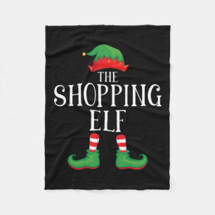 Shopping Elf Matching Group Xmas Funny Family Chri Fleece Blanket