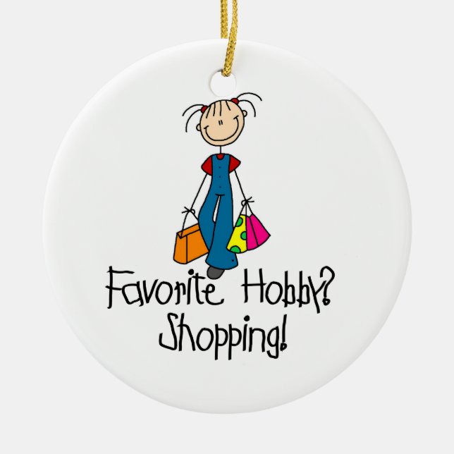 Shopping Favorite Hobby Ceramic Ornament (Front)