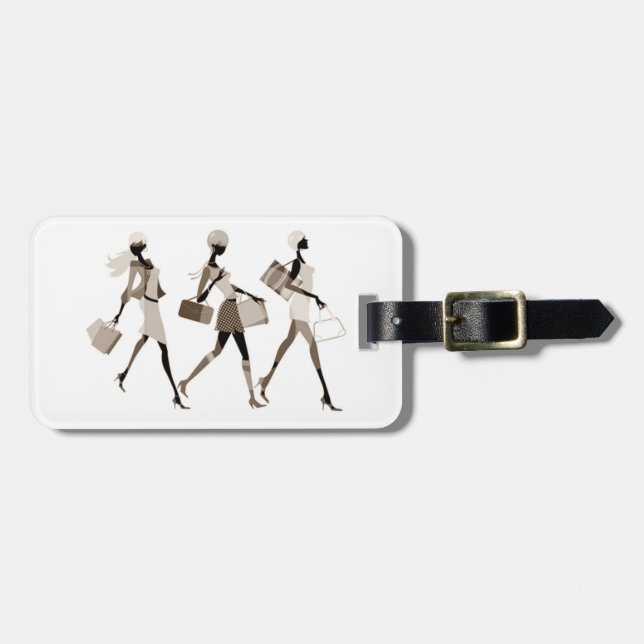 SHOPPING GIRLFRIENDS LUGGAGE TAG (Front Horizontal)