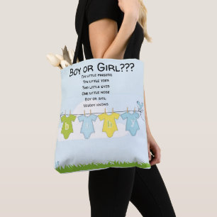 Shopping Grocery Tote Bag Gender Reveal Party Baby