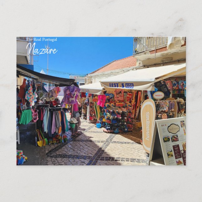 Shopping in Nazare, Portugal  Postcard (Front)