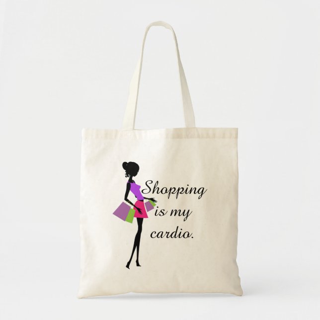 Shopping is My Cardio Fun and Humor Tote Bag (Front)