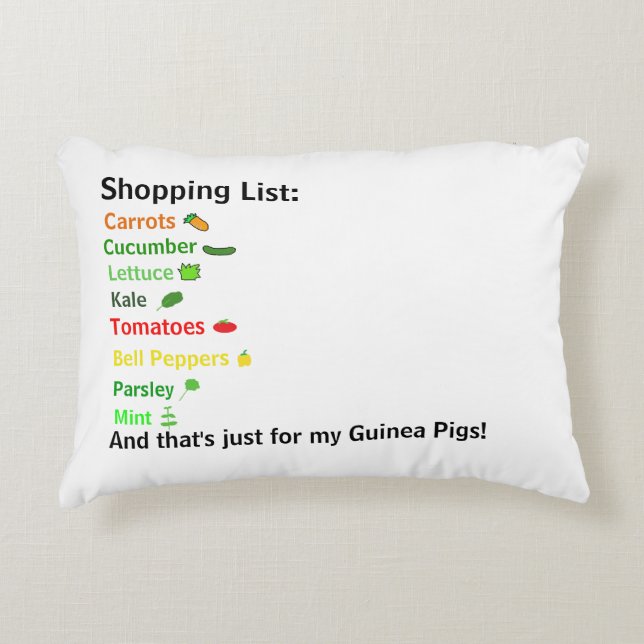 Shopping List Accent Pillow (Front)