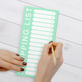 Shopping List Bright Green Magnetic Notepad