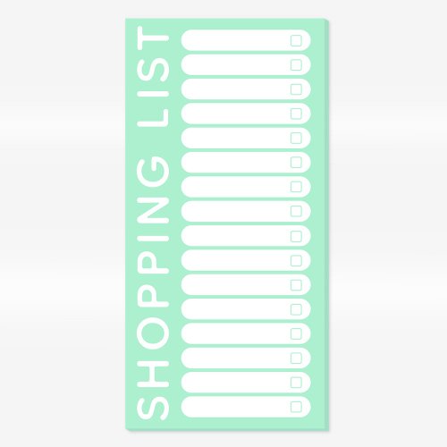 Shopping List Bright Green Magnetic Notepad