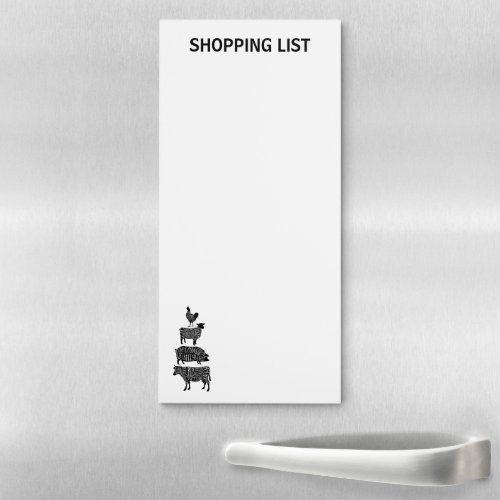 shopping list butcher meat magnetic notepad