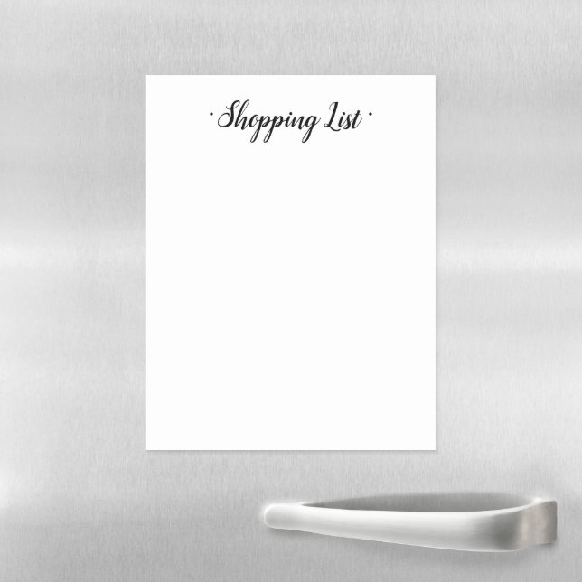 Shopping List Custom Title Magnetic Dry Erase Sheet (In Situ)