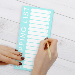 Shopping List Cute Pastel Turquoise Magnetic Notepad